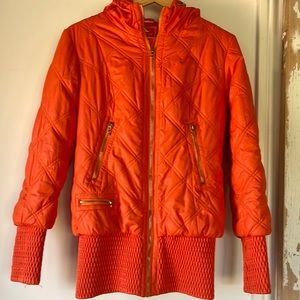 Orange Ski Vintage Winter Coat